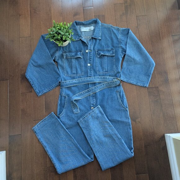 MEDIUM WASH VINTAGE DENIM JUMPSUIT - Picture 4 of 4
